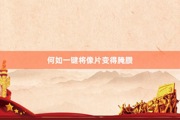何如一键将像片变得腌臜